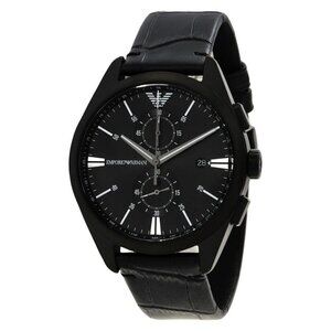 NWT Authentic Emporio Armani Chronograph Quartz Black Dial Men's Watch